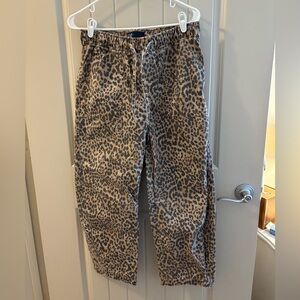 GAP Mid Rise Print Pull-On Barrel Jeans